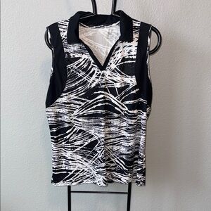 Lavender Black and White Women's Golf  Top